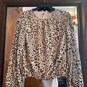 Ann Taylor Elastic Waist Cropped Blouse